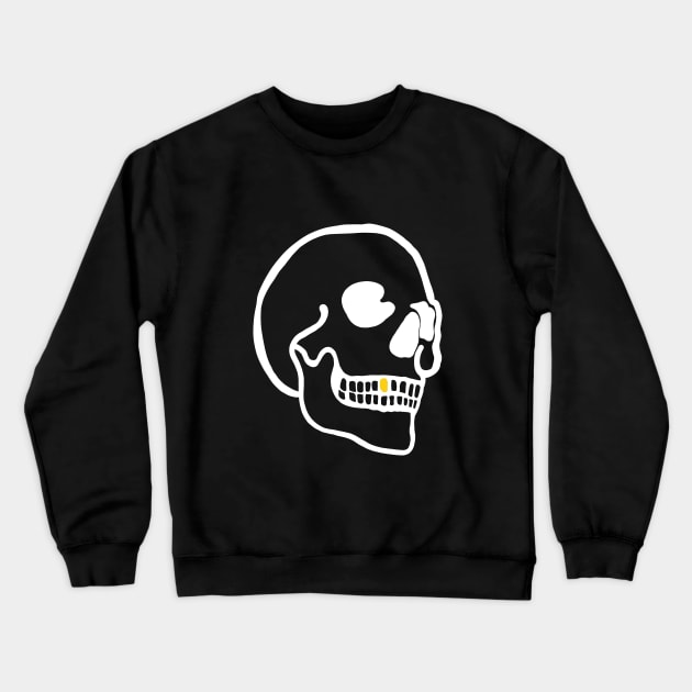 Skull With Gold Tooth Crewneck Sweatshirt by UNDERGROUNDROOTS